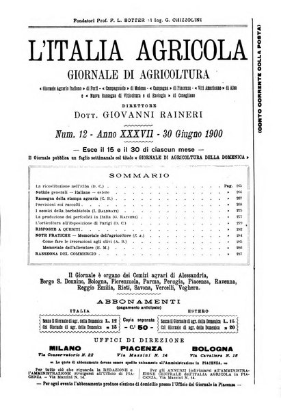 L' Italia agricola giornale di agricoltura