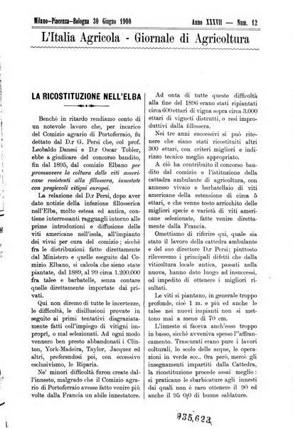 L' Italia agricola giornale di agricoltura