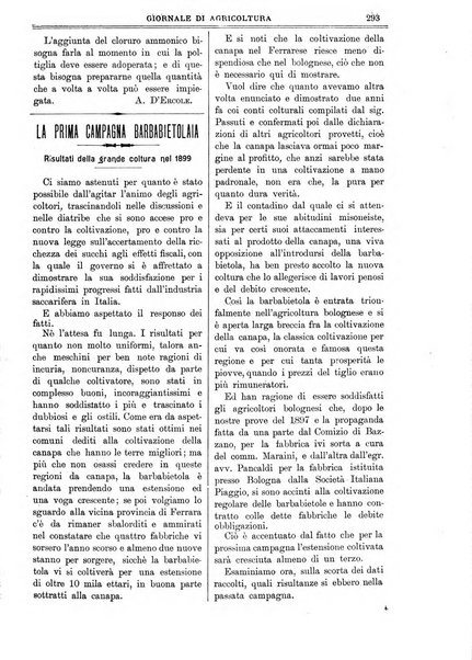 L' Italia agricola giornale di agricoltura