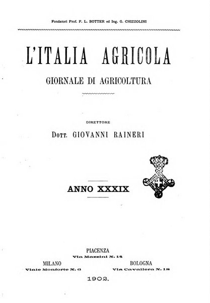 L' Italia agricola giornale di agricoltura