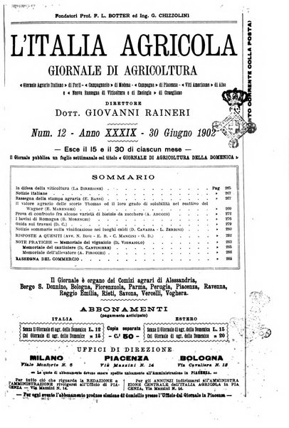 L' Italia agricola giornale di agricoltura