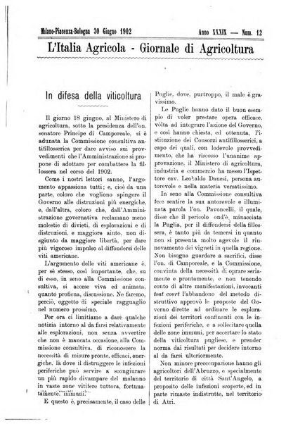 L' Italia agricola giornale di agricoltura