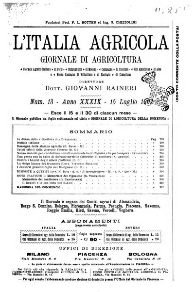 L' Italia agricola giornale di agricoltura