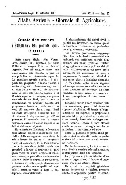 L' Italia agricola giornale di agricoltura