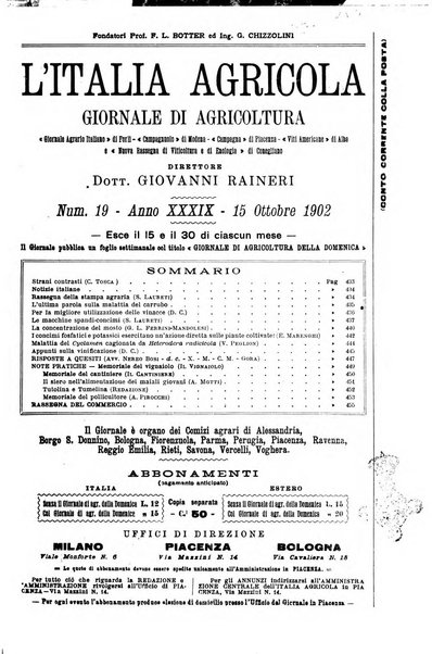 L' Italia agricola giornale di agricoltura