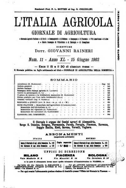 L' Italia agricola giornale di agricoltura