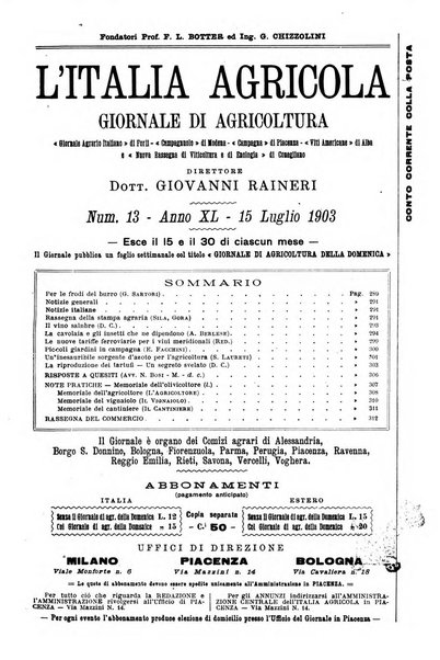 L' Italia agricola giornale di agricoltura