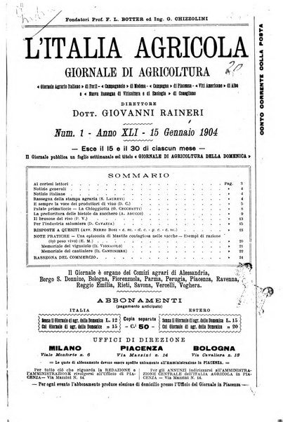 L' Italia agricola giornale di agricoltura