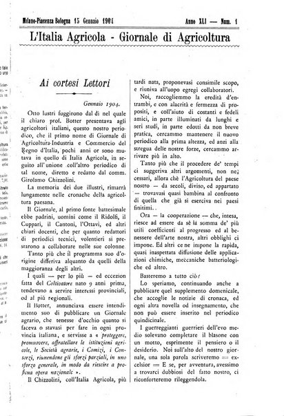 L' Italia agricola giornale di agricoltura