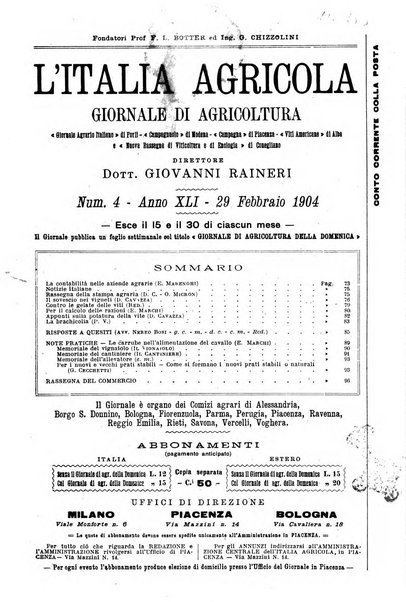 L' Italia agricola giornale di agricoltura