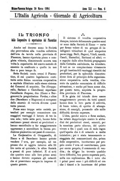 L' Italia agricola giornale di agricoltura