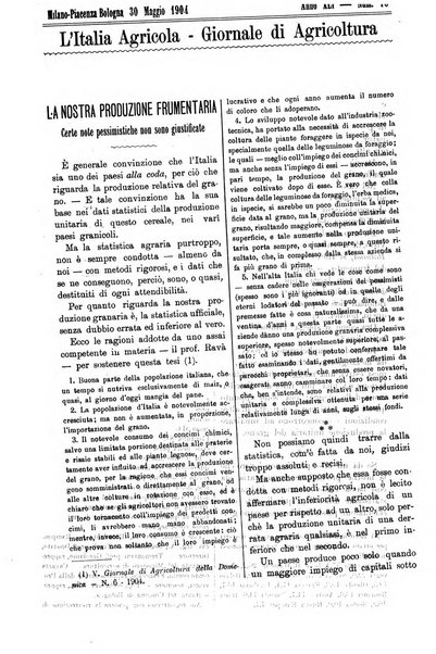 L' Italia agricola giornale di agricoltura