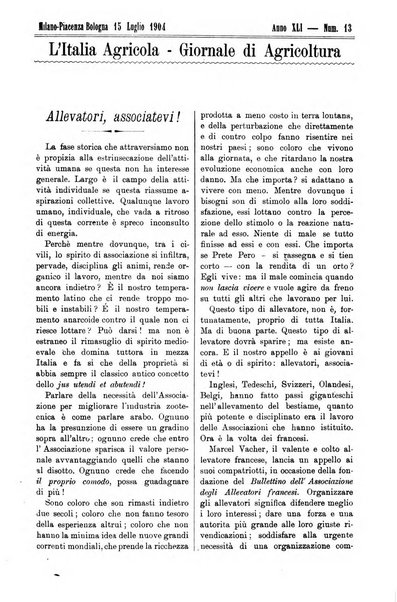 L' Italia agricola giornale di agricoltura