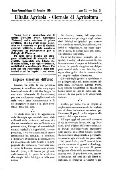 L' Italia agricola giornale di agricoltura