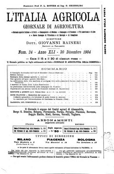 L' Italia agricola giornale di agricoltura