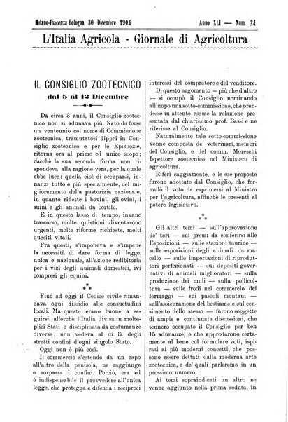 L' Italia agricola giornale di agricoltura