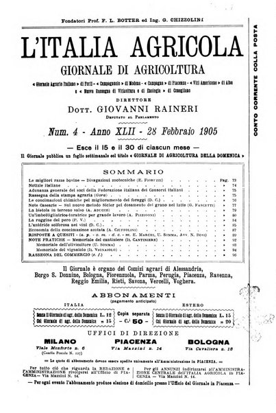 L' Italia agricola giornale di agricoltura