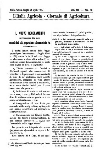 L' Italia agricola giornale di agricoltura