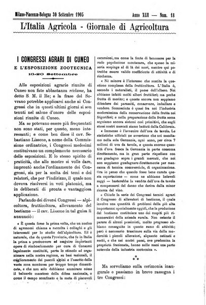 L' Italia agricola giornale di agricoltura