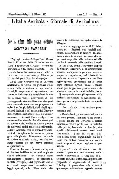 L' Italia agricola giornale di agricoltura