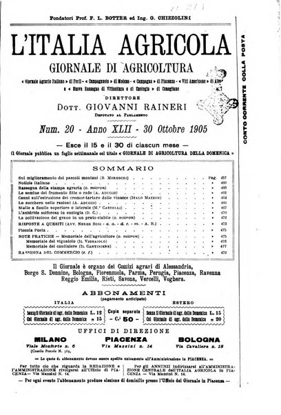 L' Italia agricola giornale di agricoltura