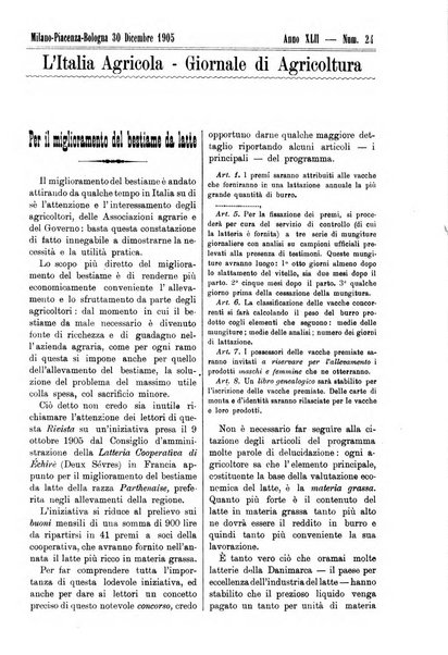 L' Italia agricola giornale di agricoltura