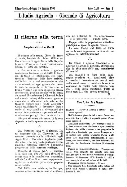 L' Italia agricola giornale di agricoltura