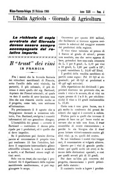 L' Italia agricola giornale di agricoltura