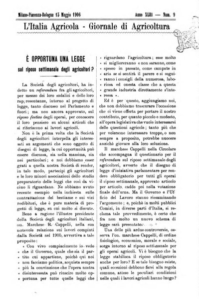 L' Italia agricola giornale di agricoltura