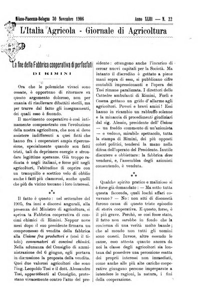 L' Italia agricola giornale di agricoltura