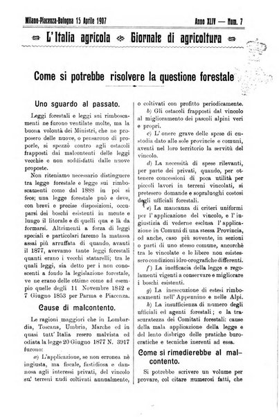 L' Italia agricola giornale di agricoltura