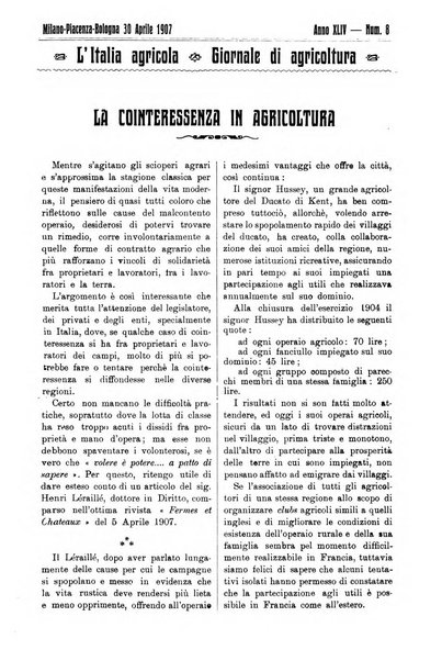 L' Italia agricola giornale di agricoltura