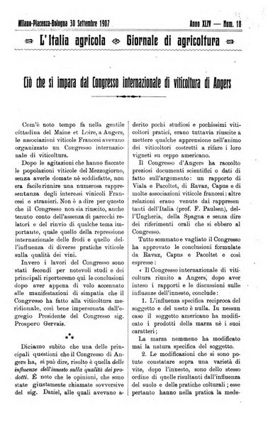 L' Italia agricola giornale di agricoltura