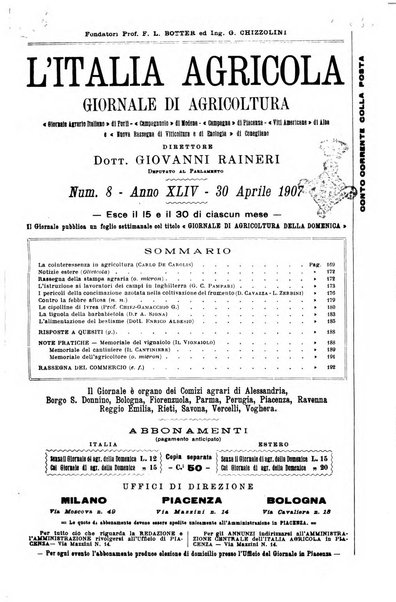 L' Italia agricola giornale di agricoltura