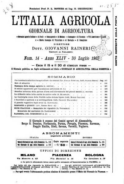 L' Italia agricola giornale di agricoltura