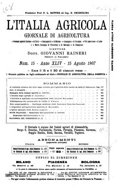 L' Italia agricola giornale di agricoltura