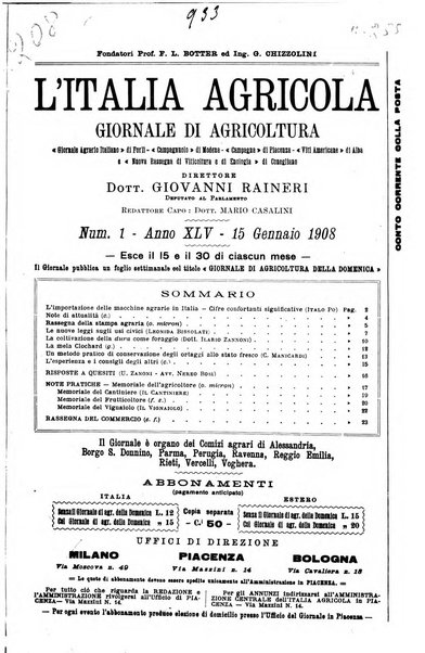 L' Italia agricola giornale di agricoltura