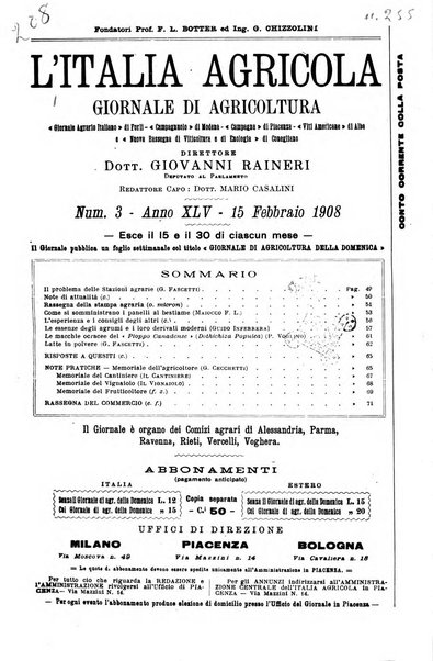 L' Italia agricola giornale di agricoltura