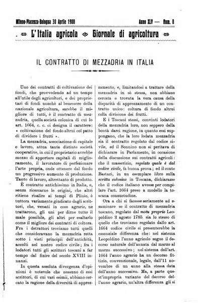 L' Italia agricola giornale di agricoltura