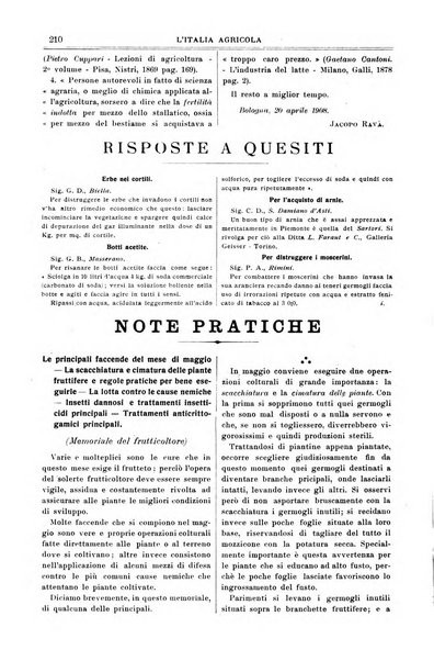 L' Italia agricola giornale di agricoltura