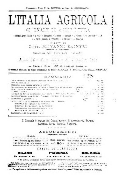 L' Italia agricola giornale di agricoltura