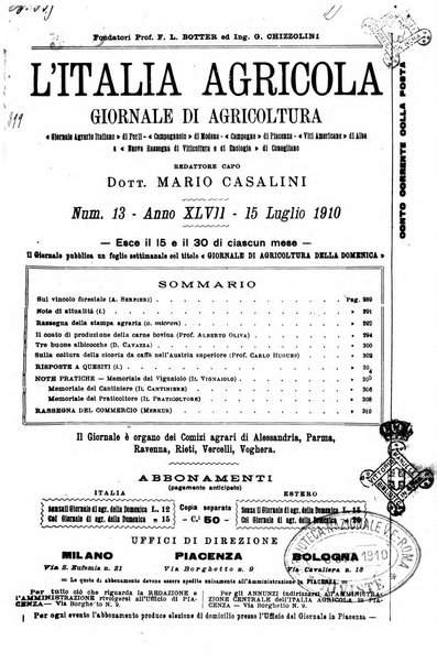 L' Italia agricola giornale di agricoltura