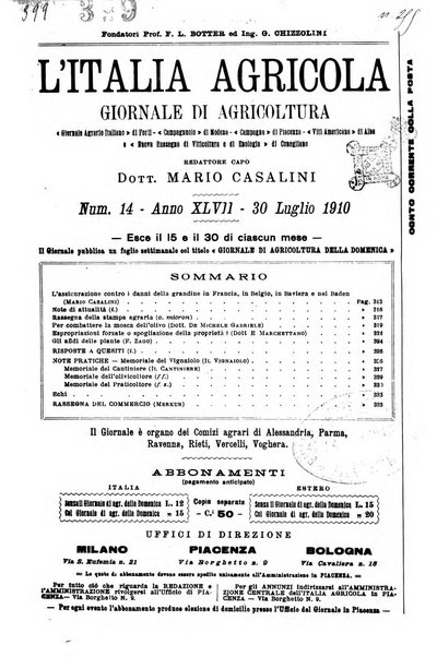 L' Italia agricola giornale di agricoltura