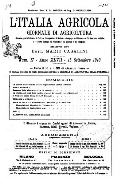 L' Italia agricola giornale di agricoltura