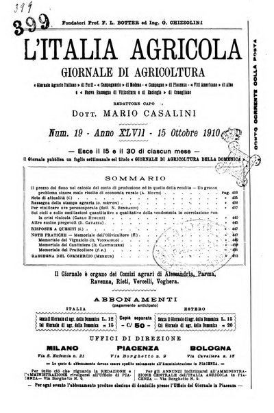 L' Italia agricola giornale di agricoltura