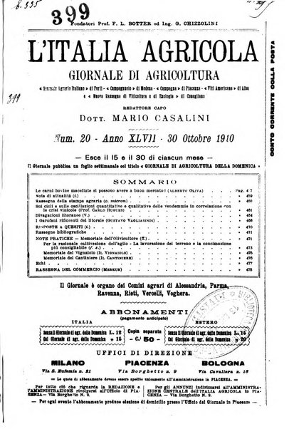 L' Italia agricola giornale di agricoltura