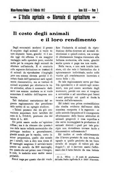 L' Italia agricola giornale di agricoltura