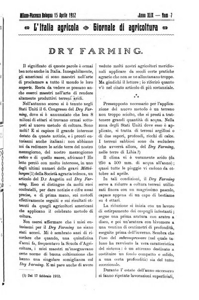 L' Italia agricola giornale di agricoltura