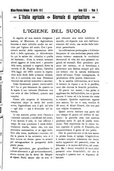 L' Italia agricola giornale di agricoltura