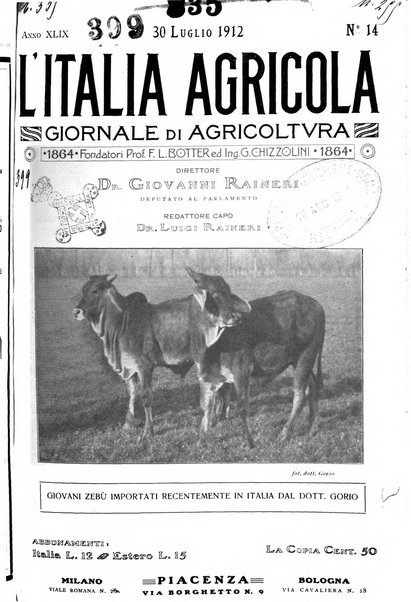 L' Italia agricola giornale di agricoltura